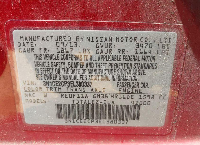 Photo 9 of 2014 Nissan Versa NOTE SV (VIN 3N1CE2CP3EL380337)