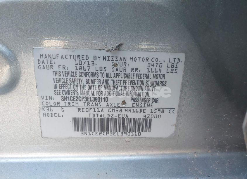 Photo 9 of 2014 Nissan Versa NOTE SV (VIN 3N1CE2CP3EL390110)