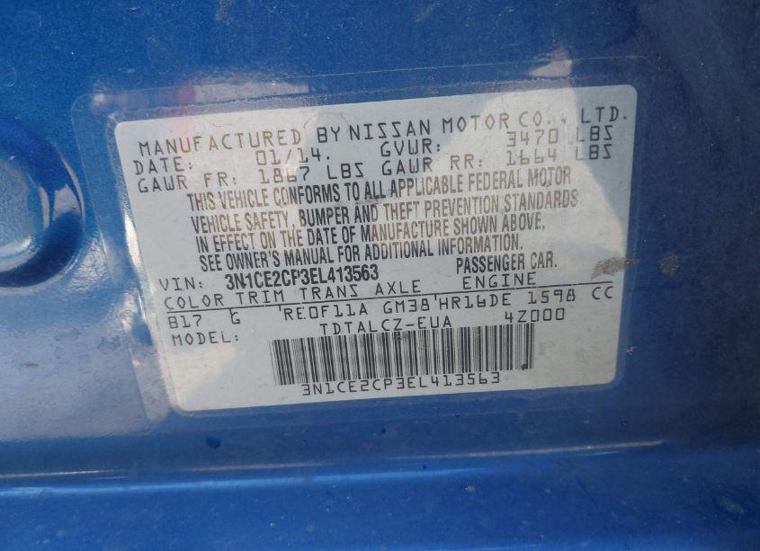 Photo 9 of 2014 Nissan Versa NOTE S PLUS (VIN 3N1CE2CP3EL413563)