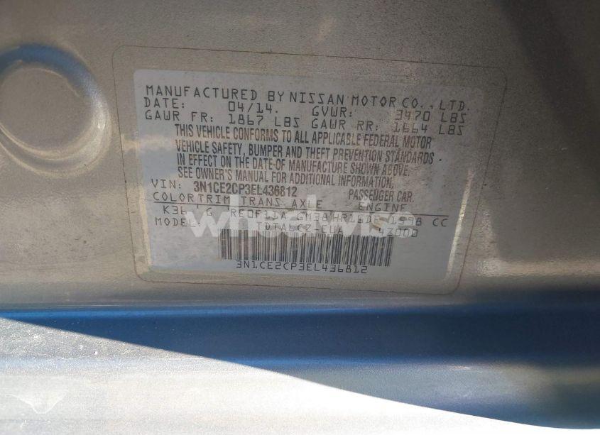 Photo 9 of 2014 Nissan Versa NOTE S PLUS (VIN 3N1CE2CP3EL436812)