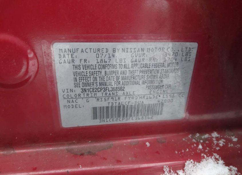 Photo 9 of 2015 Nissan Versa NOTE S (SR) (VIN 3N1CE2CP3FL368562)