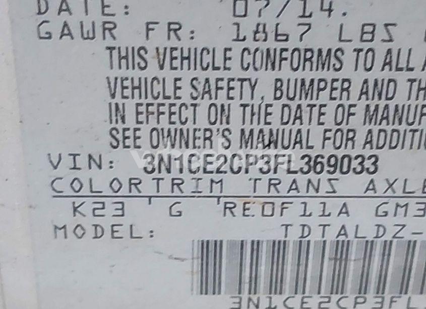 Photo 9 of 2015 Nissan Versa NOTE S (SR)/S PLUS/SL/SR/SV (VIN 3N1CE2CP3FL369033)