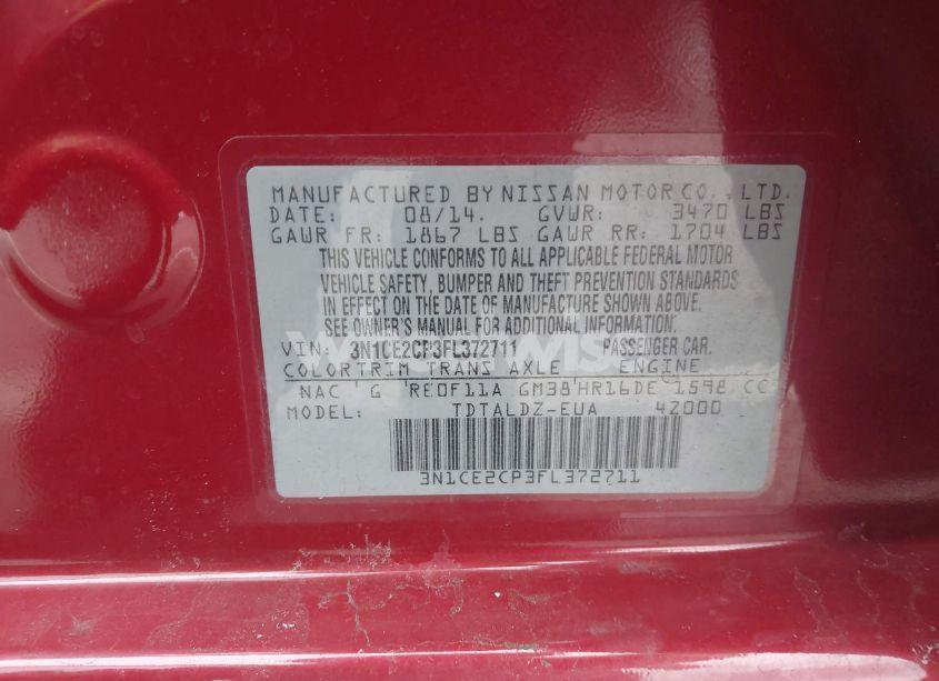 Photo 9 of 2015 Nissan Versa NOTE S (SR)/S PLUS/SL/SR/SV (VIN 3N1CE2CP3FL372711)