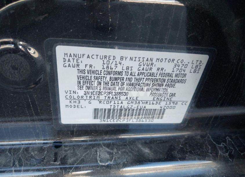 Photo 9 of 2015 Nissan Versa NOTE SR (VIN 3N1CE2CP3FL386530)