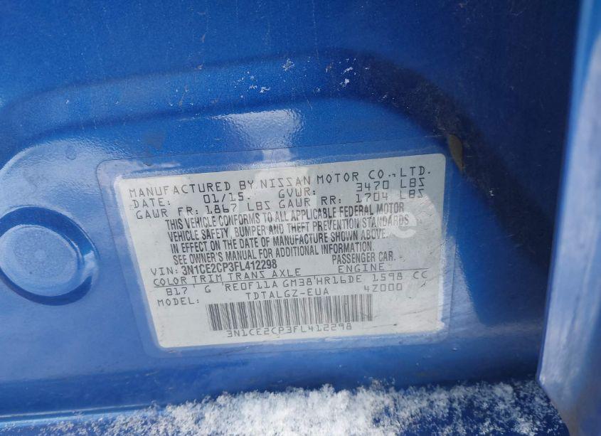 Photo 9 of 2015 Nissan Versa NOTE SR (VIN 3N1CE2CP3FL412298)