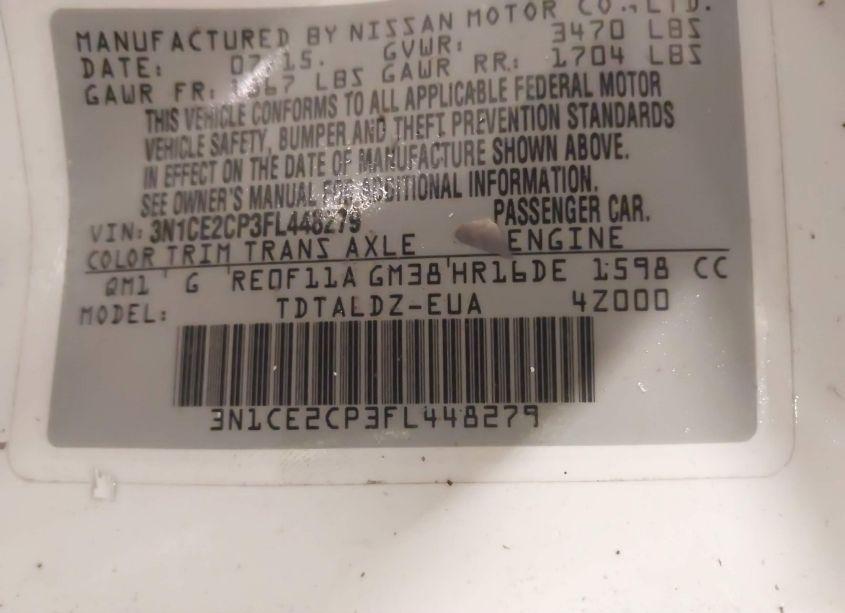 Photo 9 of 2015 Nissan Versa NOTE SV (VIN 3N1CE2CP3FL448279)