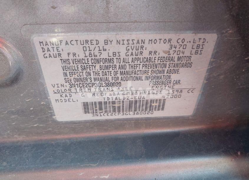 Photo 9 of 2016 Nissan Versa NOTE S (SR)/S PLUS/SL/SR/SV (VIN 3N1CE2CP3GL380020)