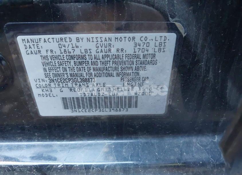 Photo 9 of 2016 Nissan Versa NOTE SV (VIN 3N1CE2CP3GL398873)