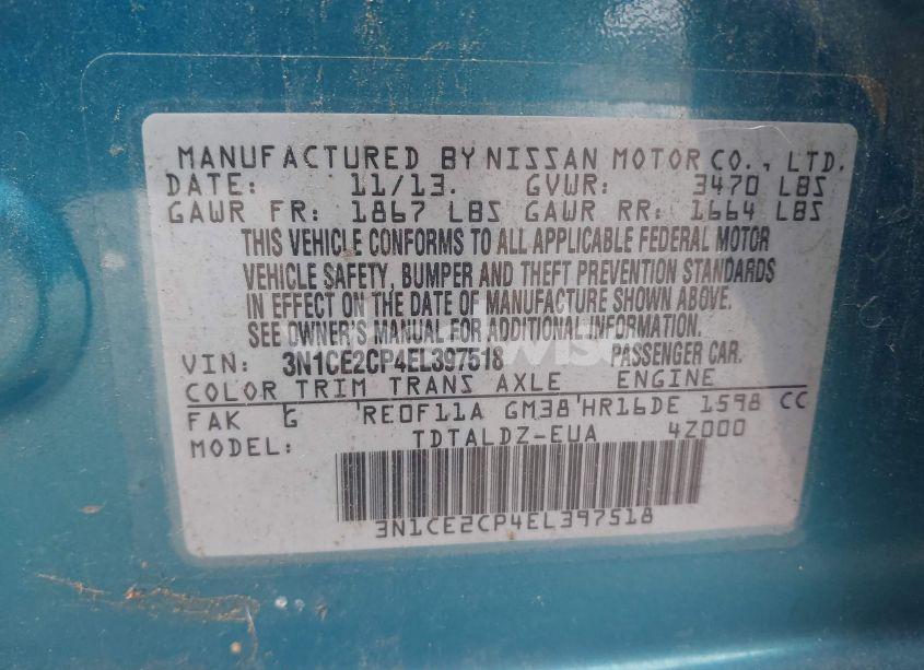 Photo 9 of 2014 Nissan Versa NOTE SV (VIN 3N1CE2CP4EL397518)