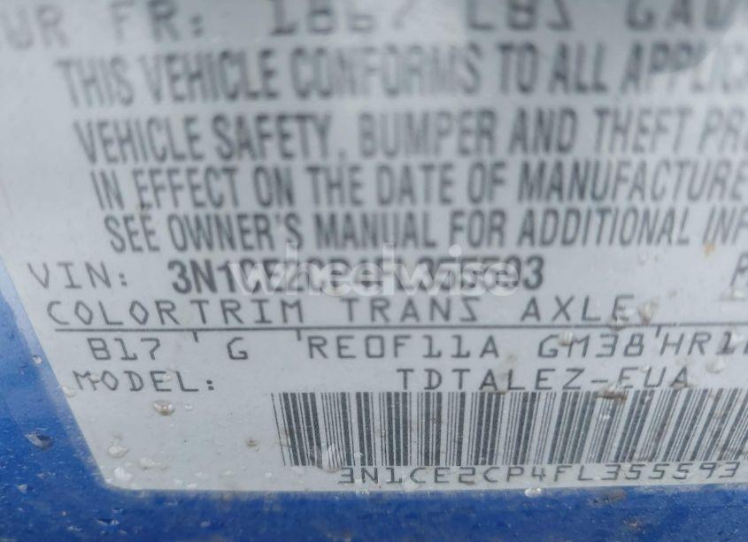 Photo 9 of 2015 Nissan Versa NOTE SL (VIN 3N1CE2CP4FL355593)