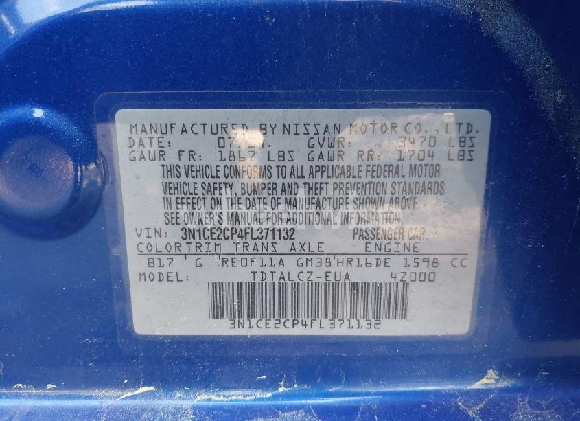 Photo 9 of 2015 Nissan Versa NOTE S PLUS (VIN 3N1CE2CP4FL371132)