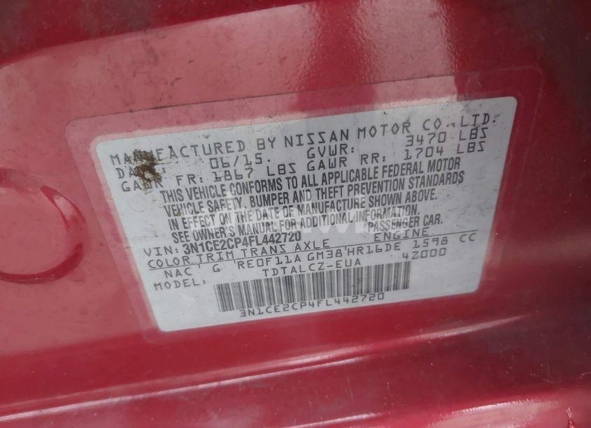 Photo 9 of 2015 Nissan Versa NOTE S PLUS (VIN 3N1CE2CP4FL442720)