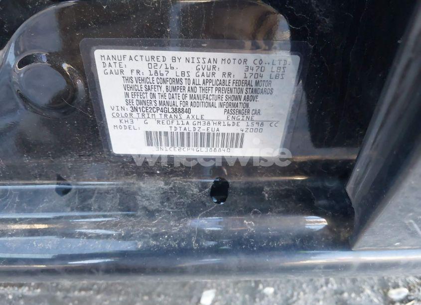 Photo 9 of 2016 Nissan Versa NOTE S (SR)/S PLUS/SL/SR/SV (VIN 3N1CE2CP4GL388840)