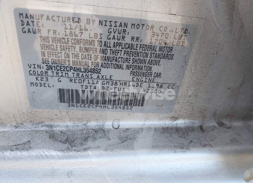 Photo 9 of 2017 Nissan Versa NOTE SV (VIN 3N1CE2CP4HL354852)