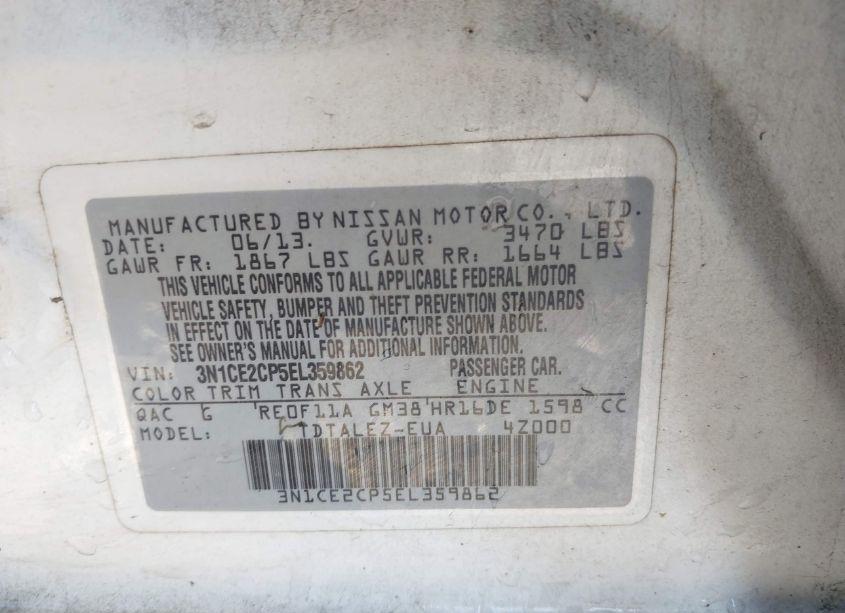 Photo 9 of 2014 Nissan Versa NOTE SV (VIN 3N1CE2CP5EL359862)