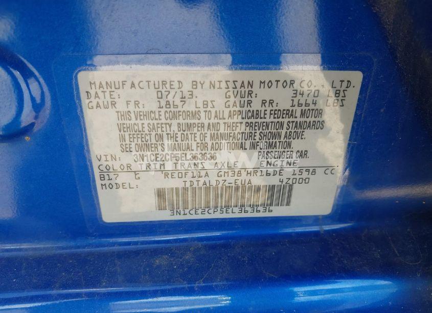 Photo 9 of 2014 Nissan Versa NOTE SV (VIN 3N1CE2CP5EL363636)