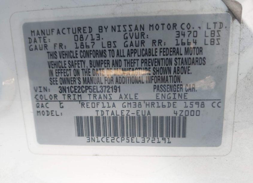 Photo 9 of 2014 Nissan Versa NOTE SV (VIN 3N1CE2CP5EL372191)