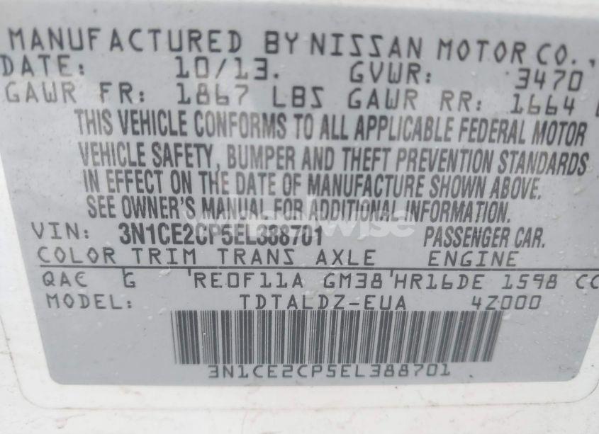 Photo 9 of 2014 Nissan Versa NOTE SV (VIN 3N1CE2CP5EL388701)