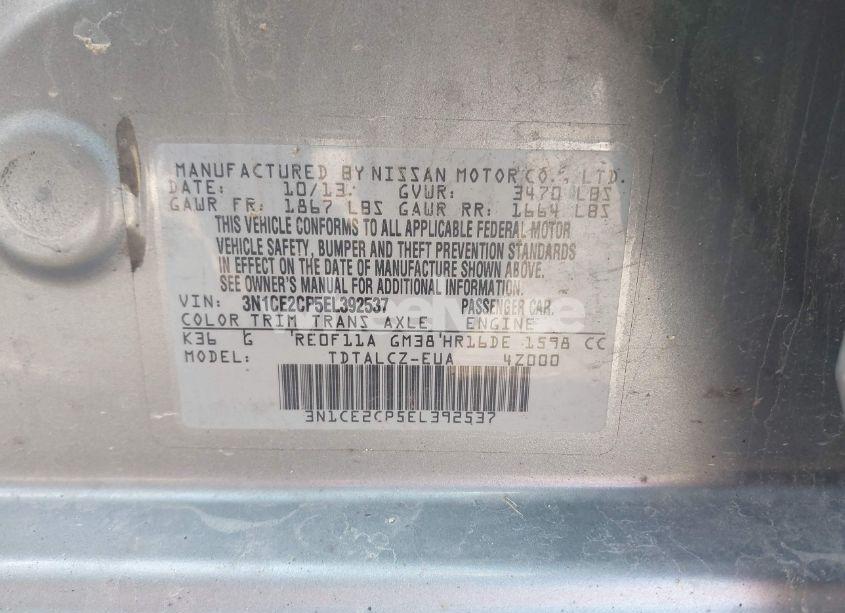 Photo 9 of 2014 Nissan Versa NOTE S PLUS (VIN 3N1CE2CP5EL392537)