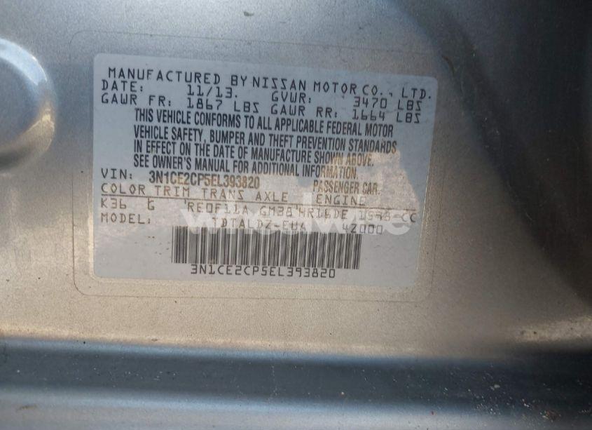 Photo 9 of 2014 Nissan Versa NOTE S (SR)/S PLUS/SV (VIN 3N1CE2CP5EL393820)