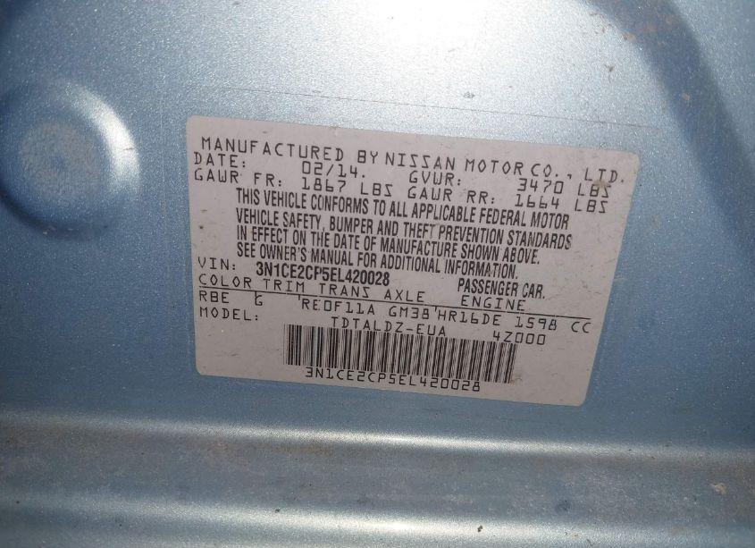 Photo 9 of 2014 Nissan Versa NOTE SV (VIN 3N1CE2CP5EL420028)