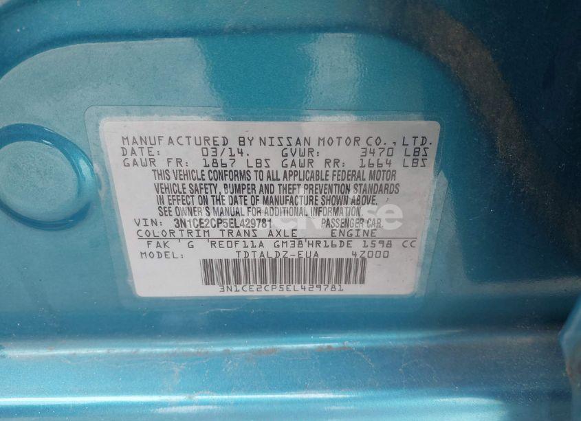 Photo 9 of 2014 Nissan Versa NOTE SV (VIN 3N1CE2CP5EL429781)