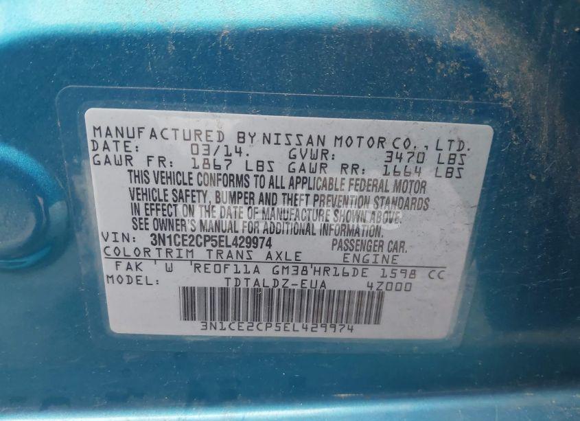 Photo 9 of 2014 Nissan Versa NOTE SV (VIN 3N1CE2CP5EL429974)