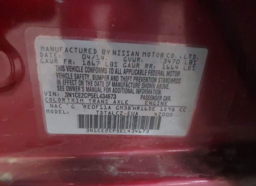 Photo 9 of 2014 Nissan Versa NOTE S PLUS (VIN 3N1CE2CP5EL434673)