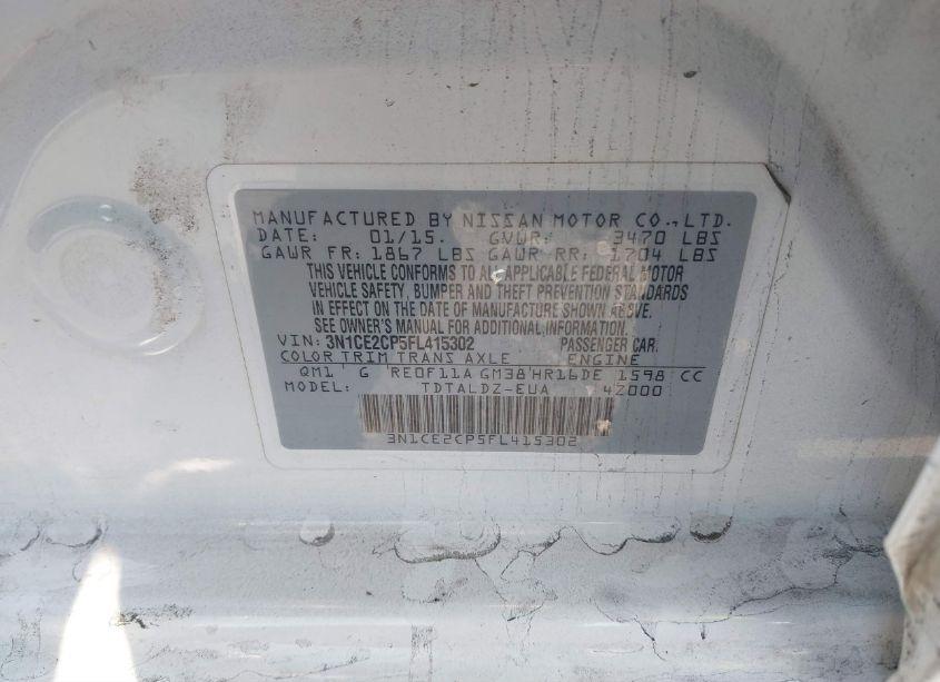 Photo 9 of 2015 Nissan Versa NOTE S (SR)/S PLUS/SL/SR/SV (VIN 3N1CE2CP5FL415302)