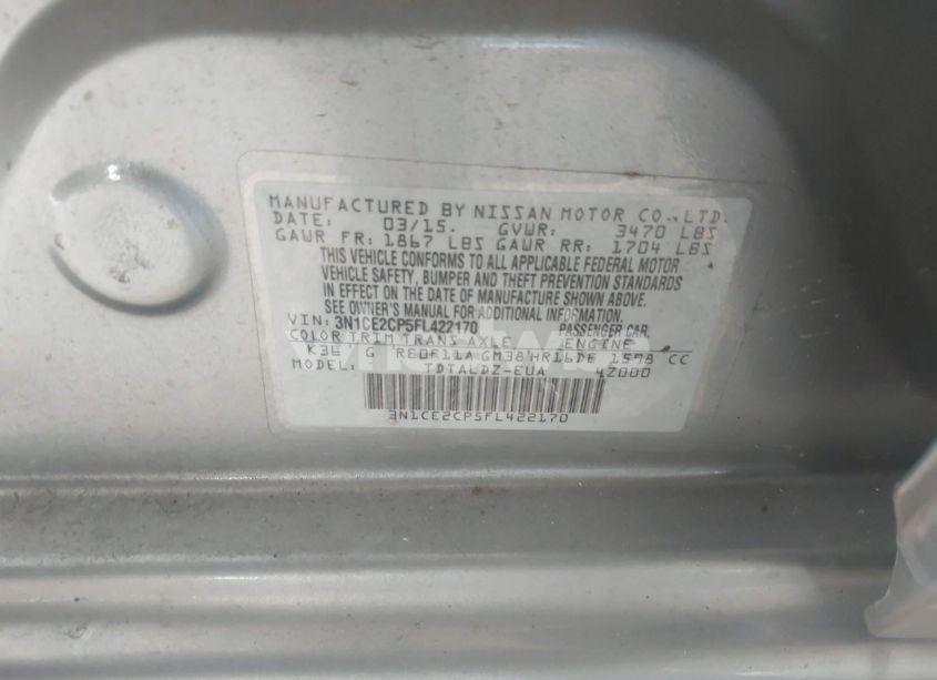 Photo 9 of 2015 Nissan Versa NOTE S (SR)/S PLUS/SL/SR/SV (VIN 3N1CE2CP5FL422170)