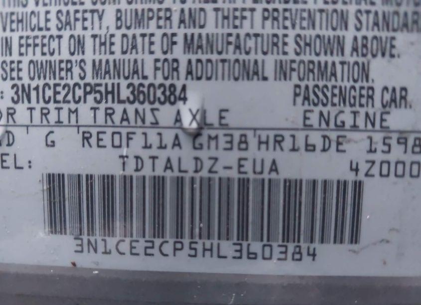 Photo 9 of 2017 Nissan Versa NOTE SV (VIN 3N1CE2CP5HL360384)