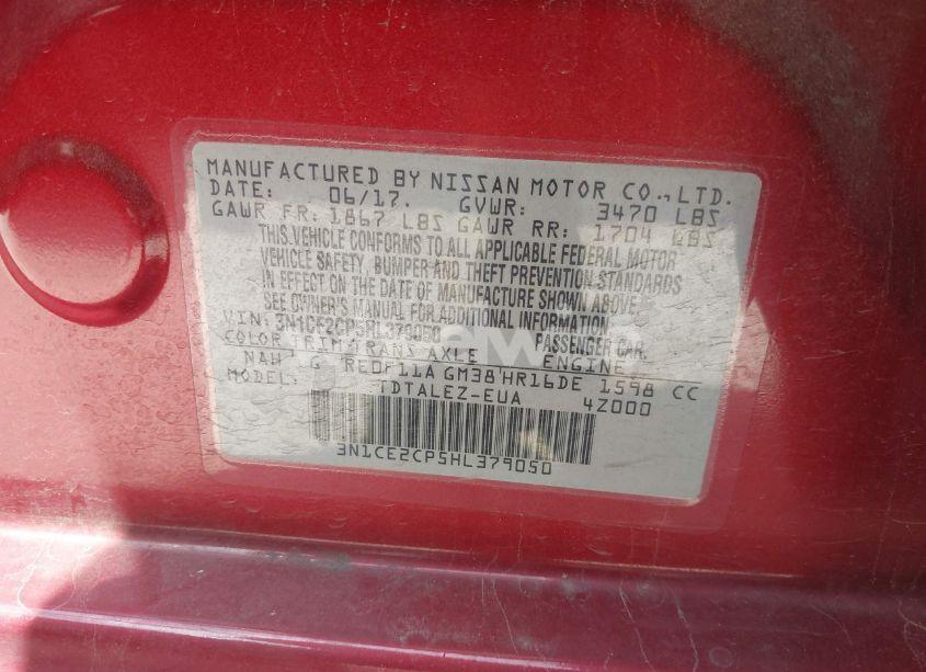 Photo 9 of 2017 Nissan Versa NOTE SL (VIN 3N1CE2CP5HL379050)