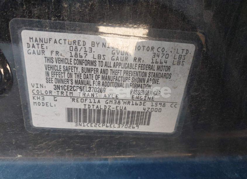 Photo 9 of 2014 Nissan Versa NOTE SV (VIN 3N1CE2CP6EL370269)