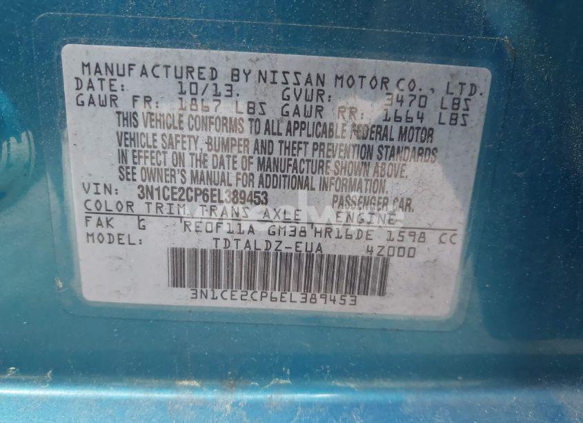 Photo 9 of 2014 Nissan Versa NOTE SV (VIN 3N1CE2CP6EL389453)