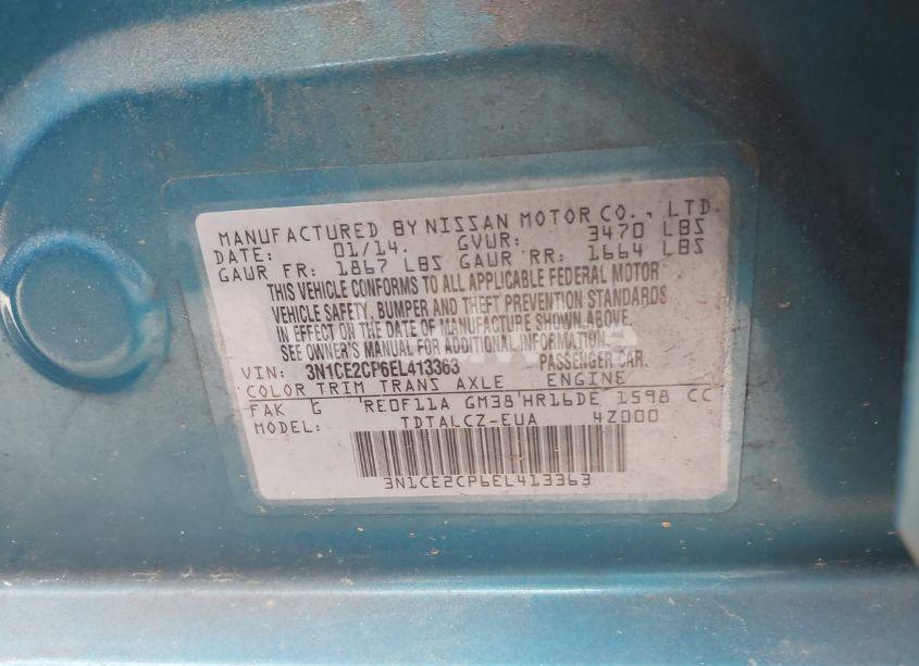 Photo 9 of 2014 Nissan Versa NOTE S PLUS (VIN 3N1CE2CP6EL413363)