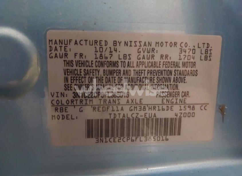 Photo 9 of 2015 Nissan Versa NOTE S PLUS (VIN 3N1CE2CP6FL385016)