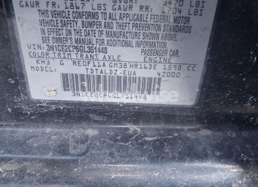 Photo 9 of 2016 Nissan Versa NOTE S (SR)/S PLUS/SL/SR/SV (VIN 3N1CE2CP6GL351448)