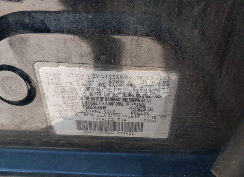 Photo 9 of 2016 Nissan Versa NOTE S (SR)/S PLUS/SL/SR/SV (VIN 3N1CE2CP6GL358416)