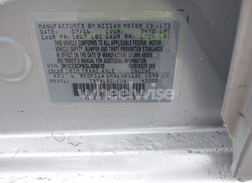 Photo 9 of 2016 Nissan Versa NOTE SV (VIN 3N1CE2CP6GL409610)