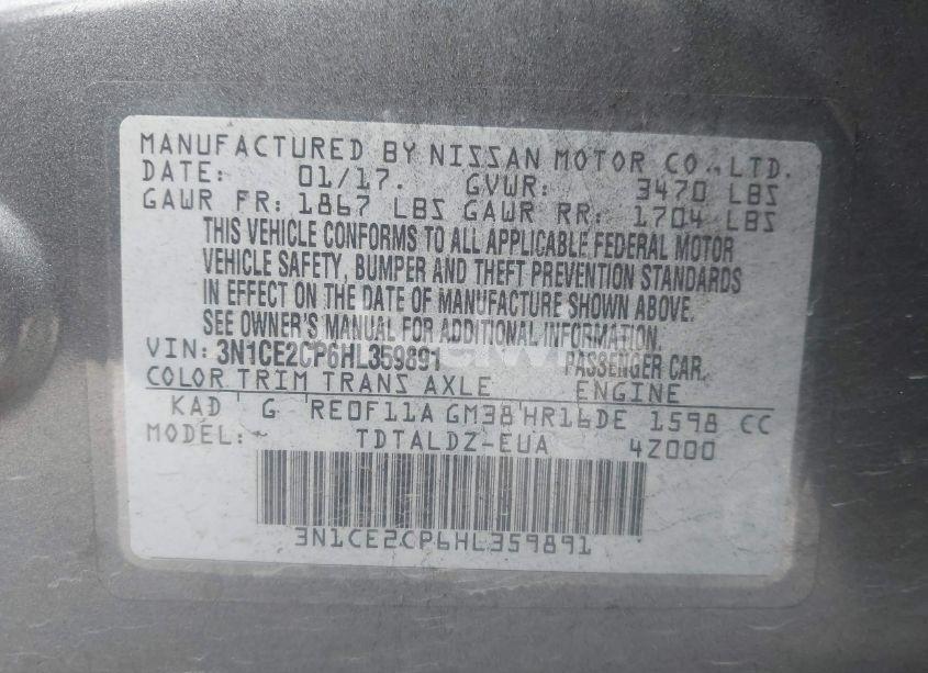 Photo 9 of 2017 Nissan Versa NOTE SV (VIN 3N1CE2CP6HL359891)