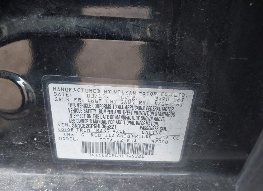 Photo 9 of 2017 Nissan Versa NOTE SV (VIN 3N1CE2CP6HL365321)