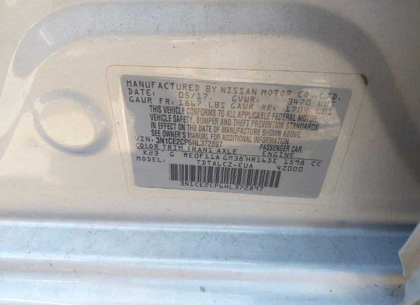 Photo 9 of 2017 Nissan Versa NOTE S PLUS (VIN 3N1CE2CP6HL372897)