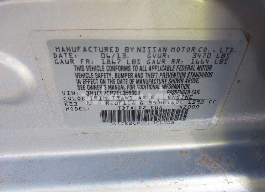 Photo 9 of 2014 Nissan Versa NOTE SV (VIN 3N1CE2CP7EL356008)