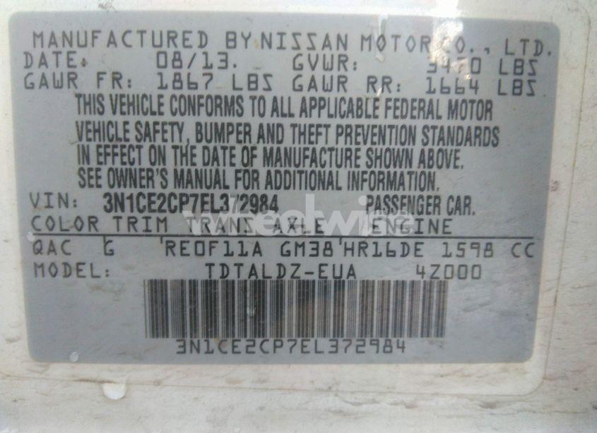 Photo 9 of 2014 Nissan Versa NOTE SV (VIN 3N1CE2CP7EL372984)