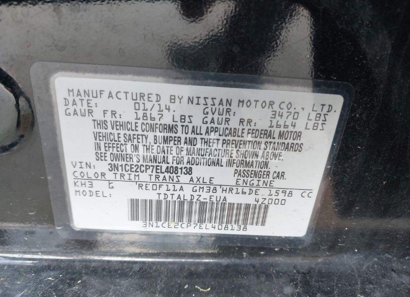 Photo 9 of 2014 Nissan Versa NOTE SV (VIN 3N1CE2CP7EL408138)