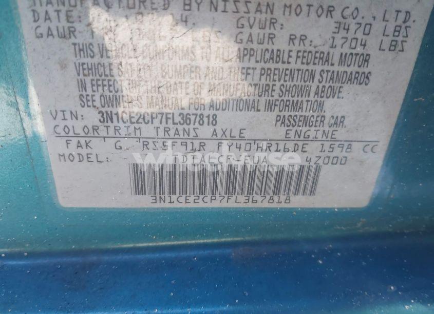 Photo 9 of 2015 Nissan Versa NOTE S (SR) (VIN 3N1CE2CP7FL367818)