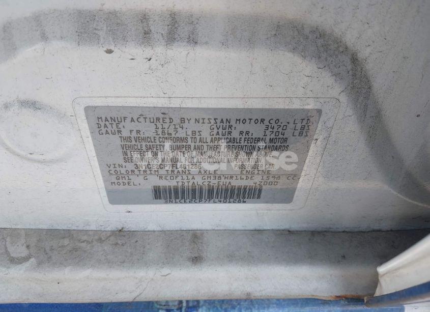 Photo 9 of 2015 Nissan Versa NOTE S PLUS (VIN 3N1CE2CP7FL401286)