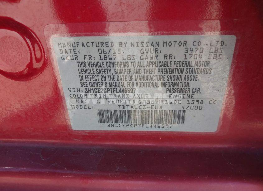 Photo 9 of 2015 Nissan Versa NOTE S PLUS (VIN 3N1CE2CP7FL446597)