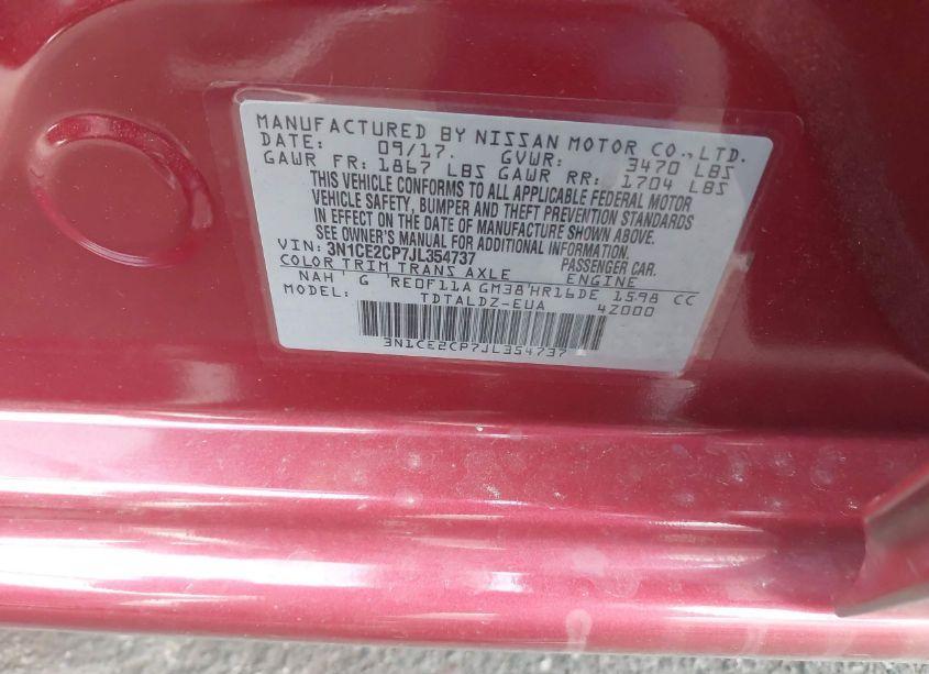 Photo 9 of 2018 Nissan Versa NOTE SV (VIN 3N1CE2CP7JL354737)