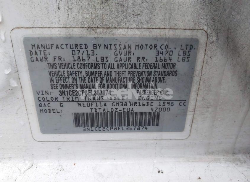 Photo 9 of 2014 Nissan Versa NOTE SV (VIN 3N1CE2CP8EL367874)